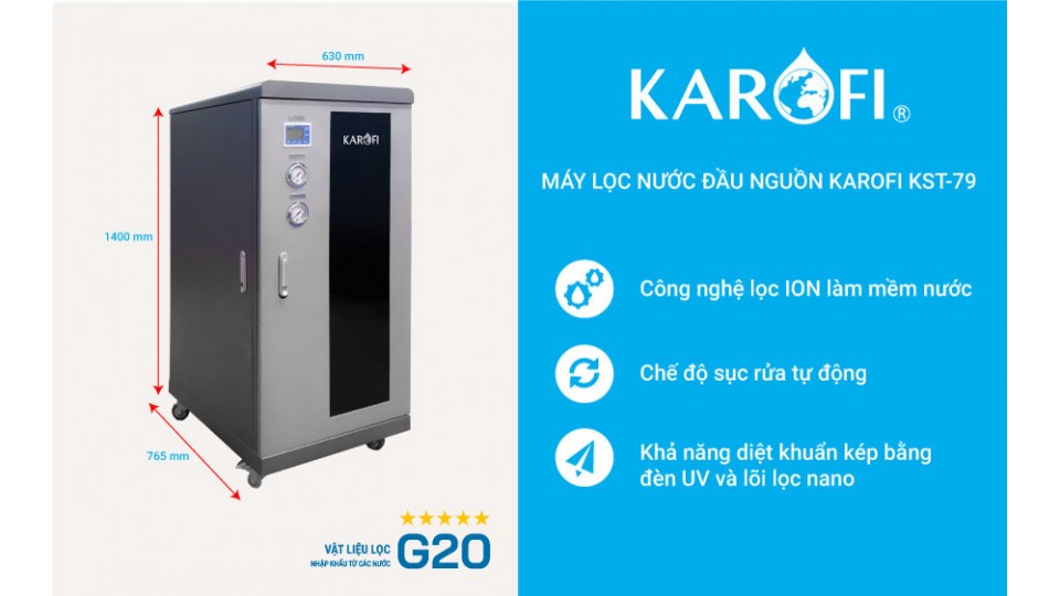 Máy lọc nước tổng đầu nguồn Karofi